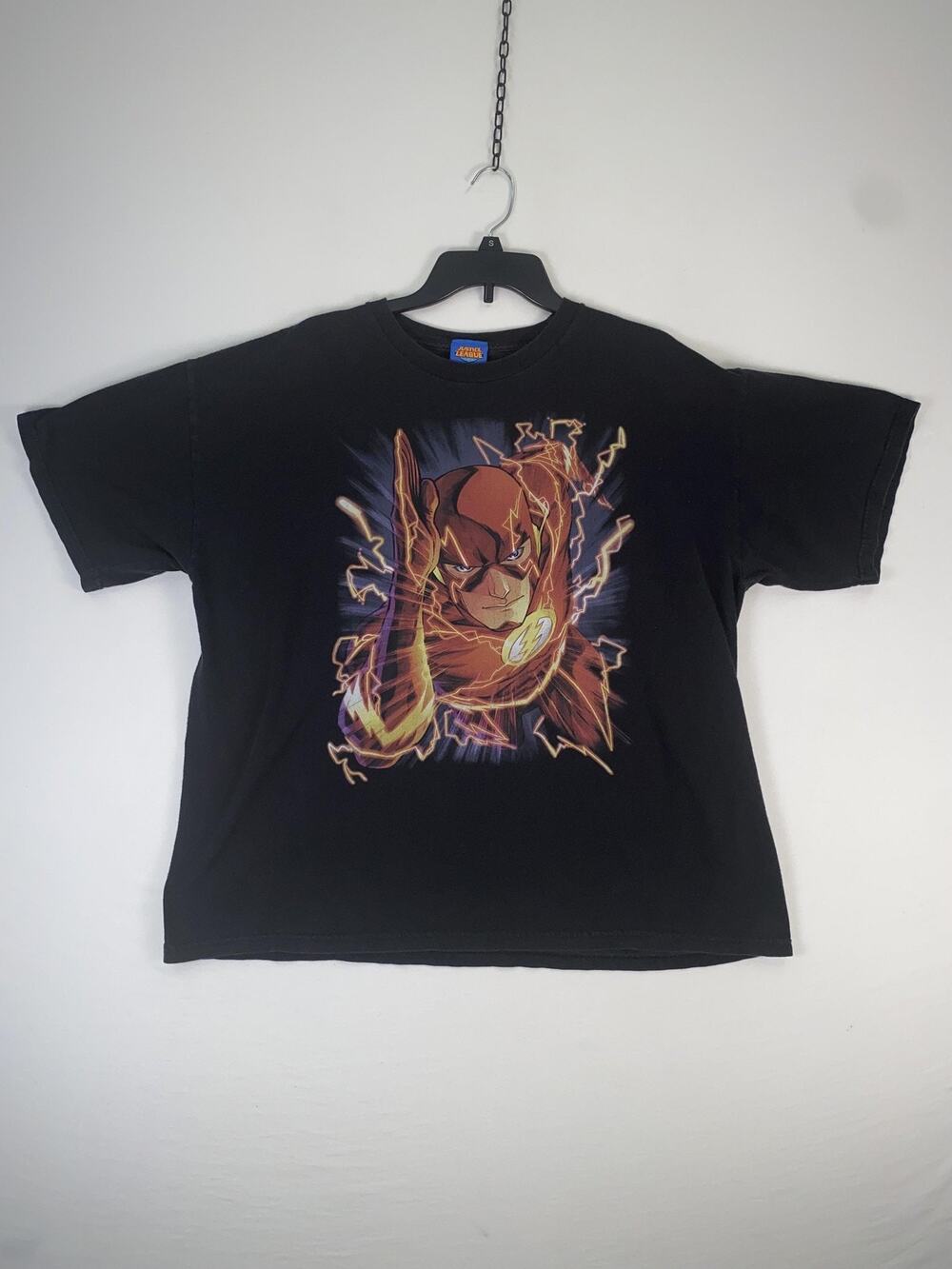 Justice League The Flash Shirt Mens XL Black DC Comics Graphic Tee T-Shirt